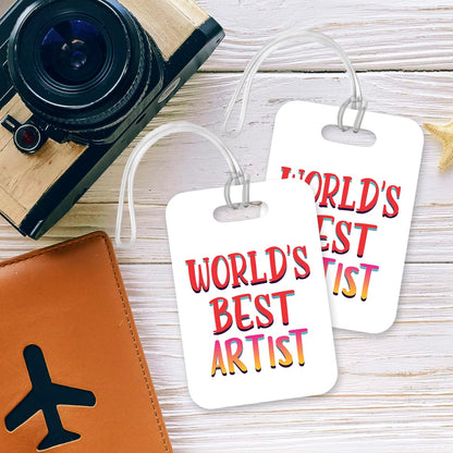 LT464 World's Best Artist Novelty Funny Unique Designer Gift, Suitcase, Glossy Plastic Luggage Tag for Artist
