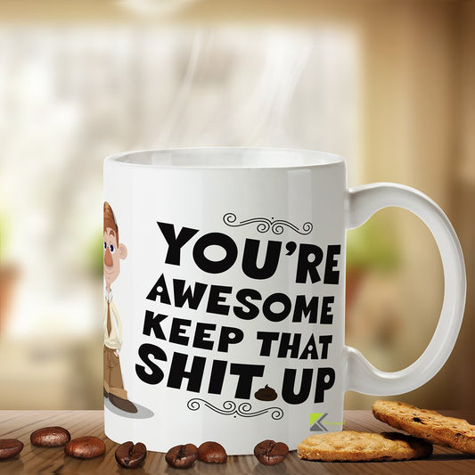 Kruzroyal You're Awesome Mug - Funny Motivational Gift, Encouraging Present, Rude Humour - 11oz Ceramic
