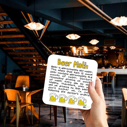 CS334 Beer Math Novelty Funny Coffee Tea Drink Gift Glossy MDF Wooden Coaster