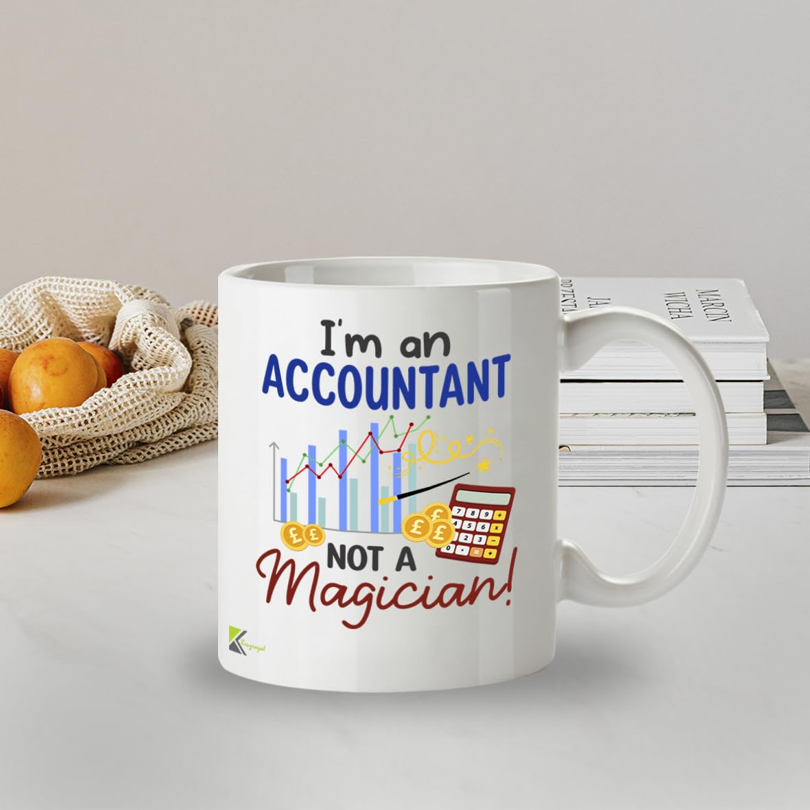 Kruzroyal DZ965 Funny Accountant Mug - Not a Magician Sarcastic CPA, Bookkeeper, Tax Preparer, Financial Analyst Gift - Witty Office Coffee Cup 11oz White Ceramic