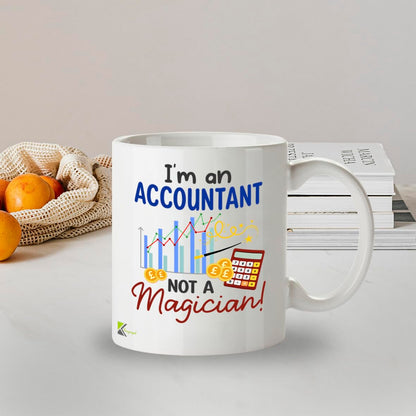 Kruzroyal DZ965 Funny Accountant Mug - Not a Magician Sarcastic CPA, Bookkeeper, Tax Preparer, Financial Analyst Gift - Witty Office Coffee Cup 11oz White Ceramic