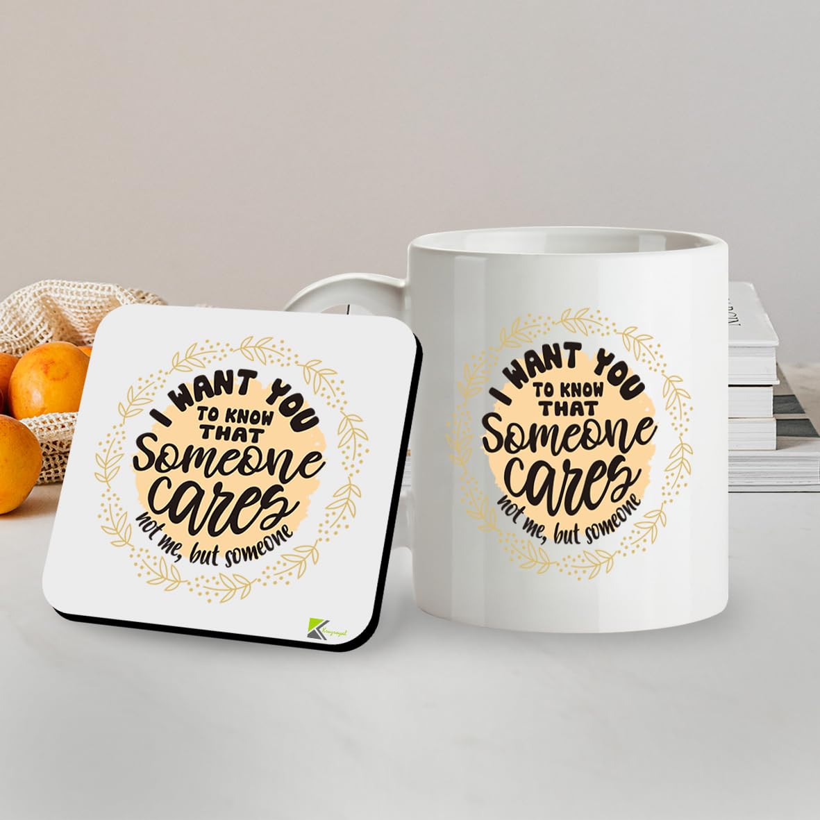 Kruzroyal SM010 I Want You to Know That Someone Cares, not me, but Someone - 11 OZ Mug & Matching Coaster Set