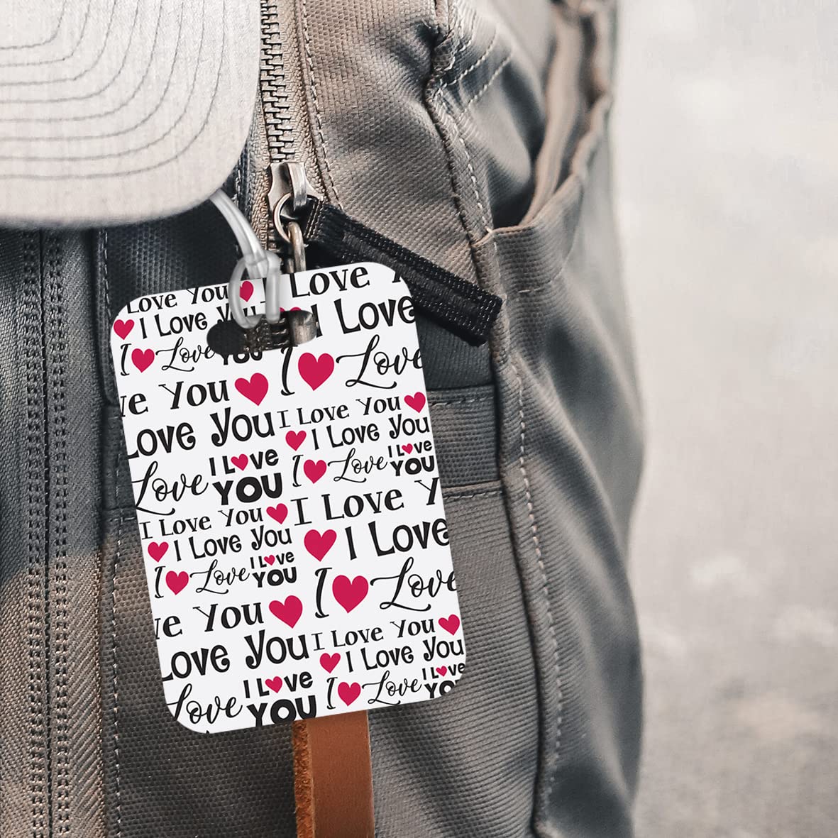LT178 I Love You Printed Novelty Funny Unique Designer Gift Glossy Plastic Suitcase Luggage Tag