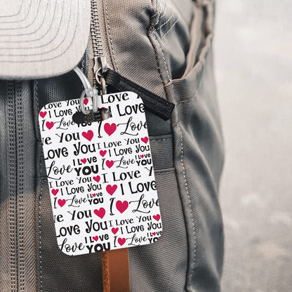 LT178 I Love You Printed Novelty Funny Unique Designer Gift Glossy Plastic Suitcase Luggage Tag
