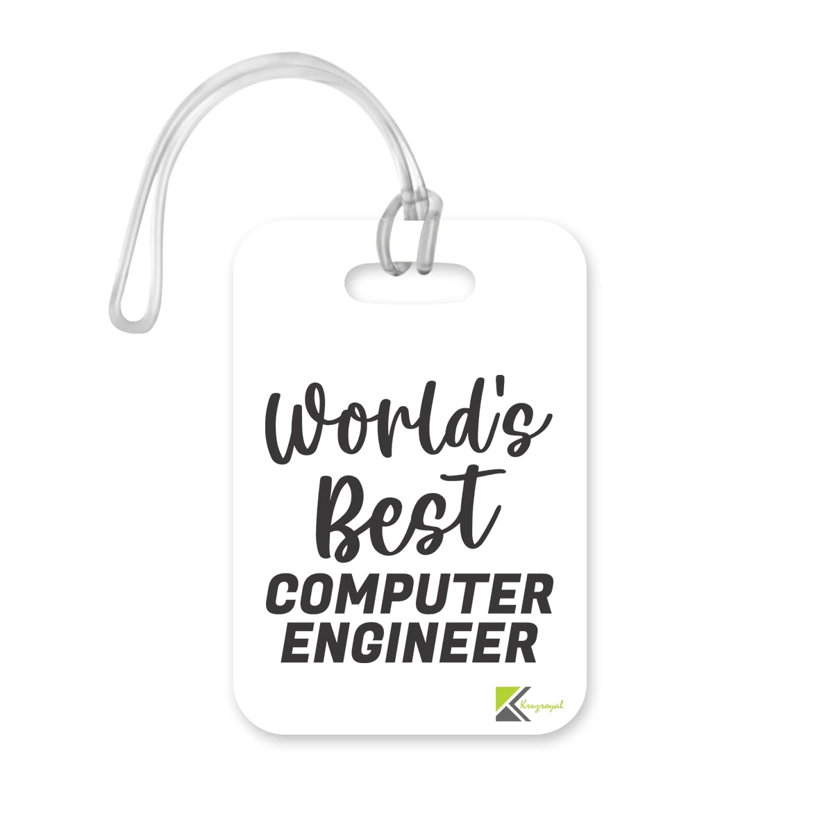 LT407 World's Best Computer Engineer Novelty Funny Unique Designer Gift, Suitcase, Glossy Plastic Luggage Tag for Computer Engineer