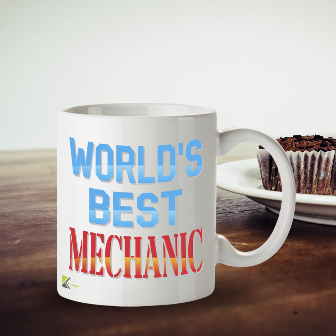 Kruzroyal DZ884 World's Best Mechanic Mug 11oz - White Ceramic Cup for Car Technician, Dad - Funny Birthday, Father's Day, Thank You Present