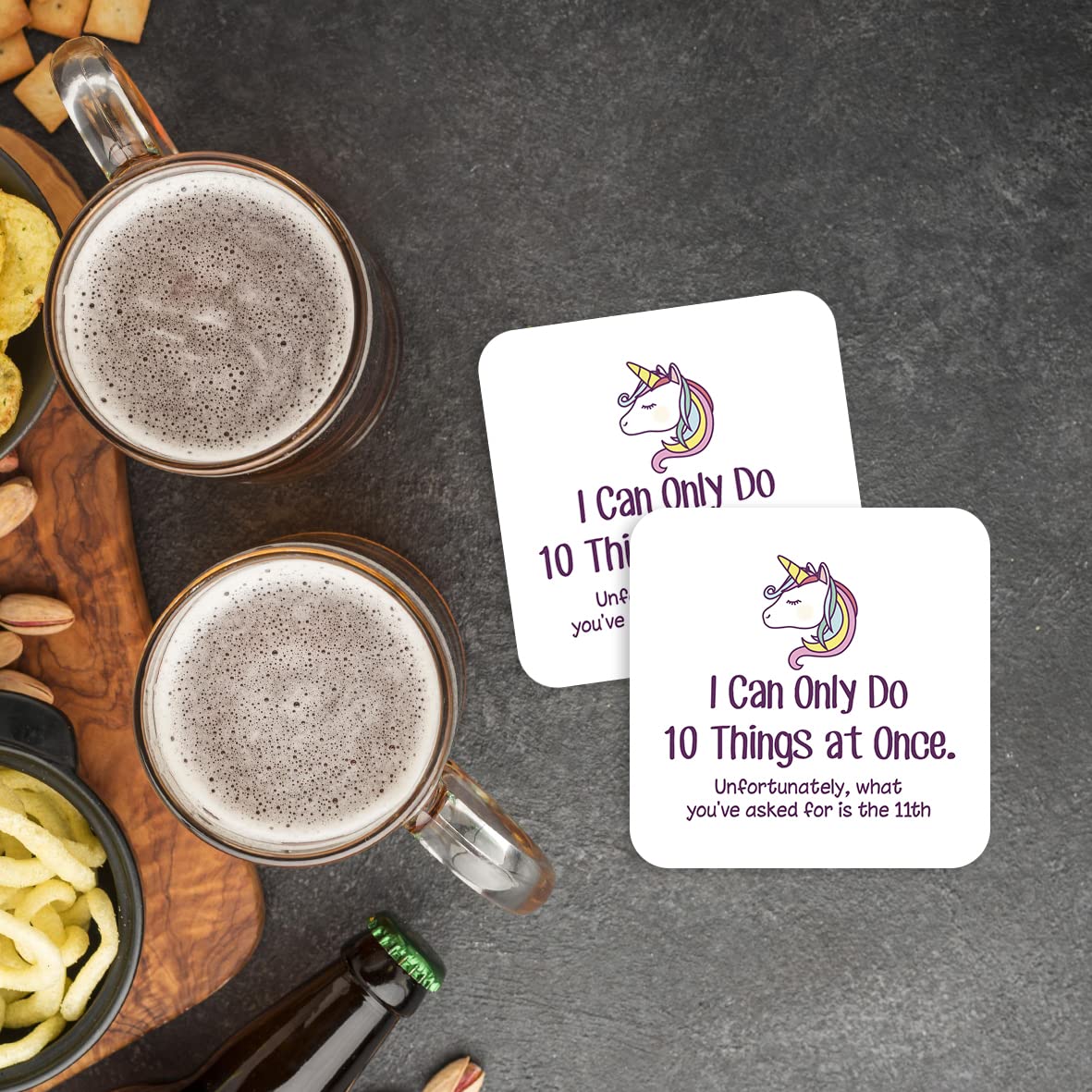 CS627 I can only do 10 Things at Once. Unfortunately, What You've Asked for is The 11th Novelty Funny Coffee Tea Drink Gift Glossy MDF Wooden Coaster