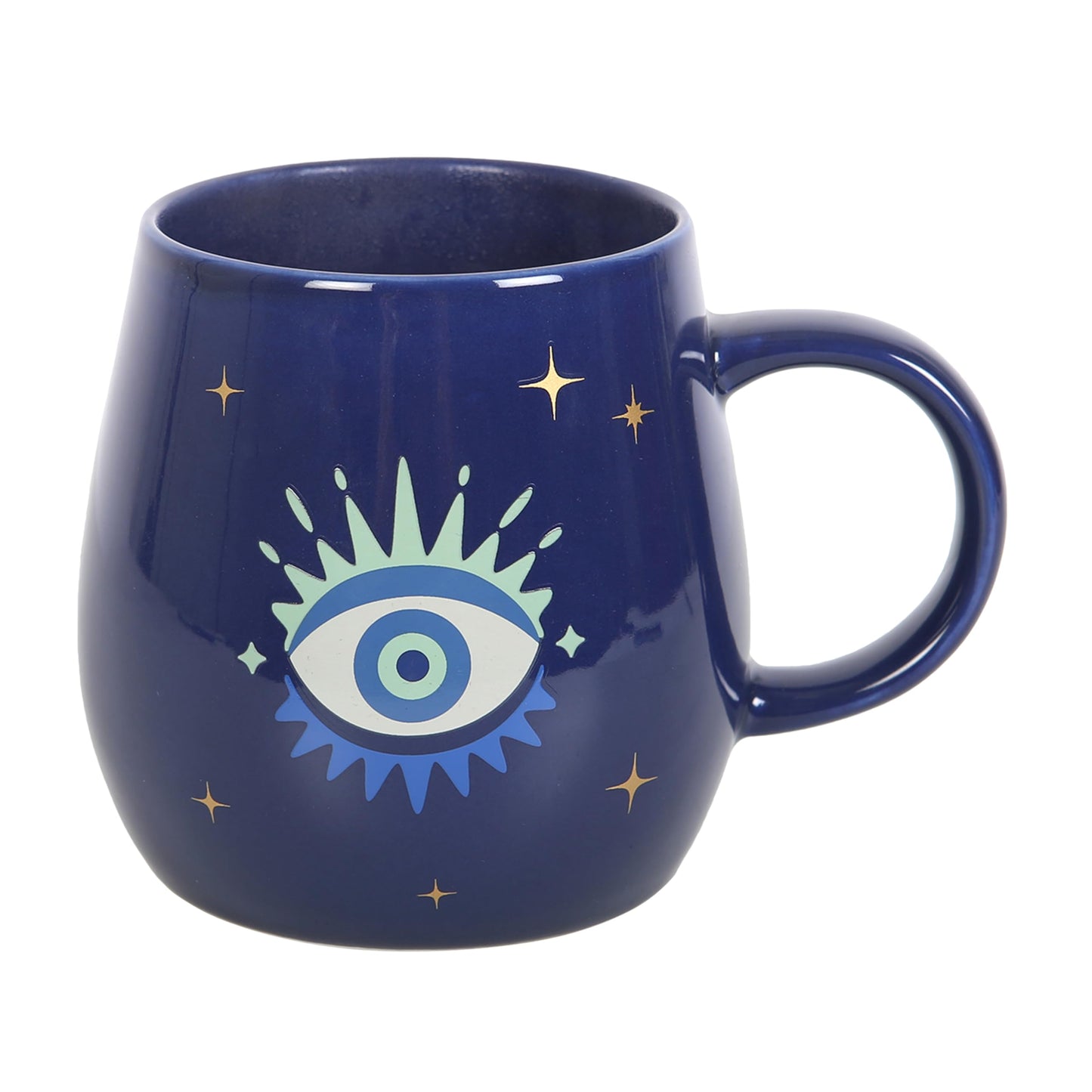 Something Different Wholesale Enchanting All Seeing Eye Colour Changing Mug - Evil Eye Talisman, Blue & Gold Design, Good Luck & Protection Tea/Coffee Cup