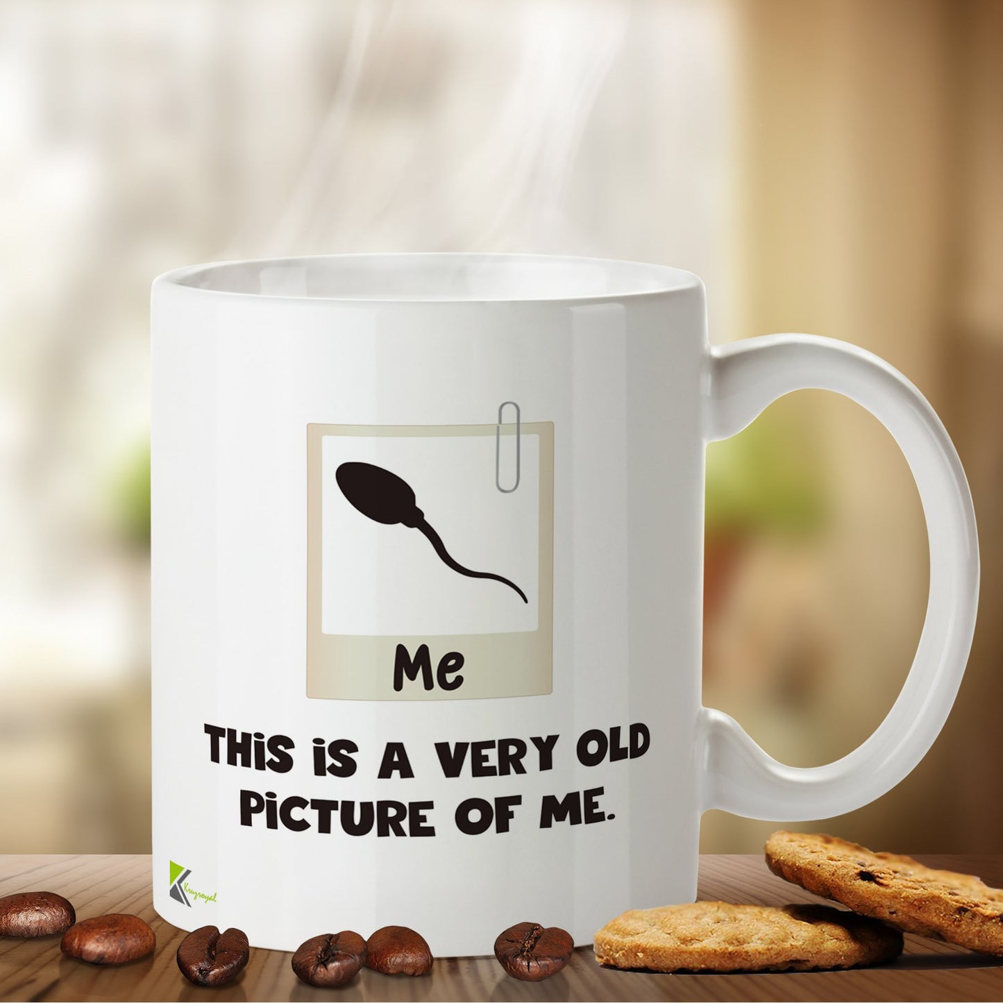 Kruzroyal DZ445 Sperm : This is Very Old Picture of me Funny Novelty Great Gift Idea Coffee Tea Mug