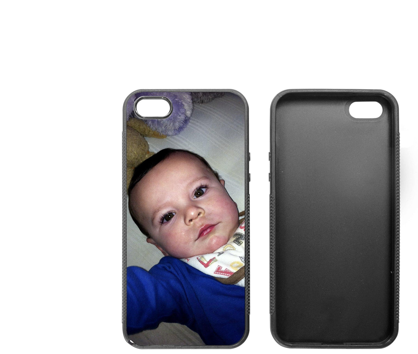 Personalised iPhone 5 Rubber Black Case Cover Custom Any Picture Gift Image