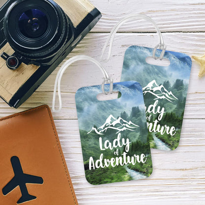 LT151 Lady of Adventure Novelty Funny Unique Designer Gift Glossy Plastic Suitcase Luggage Tag