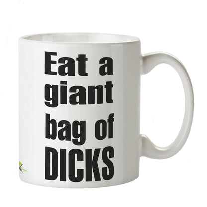 Kruzroyal Rude Gag Gift Mug, Eat A Giant Bag of D*CKS Design, Funny Offensive Coffee Cup for Best Friend, Colleague or Secret Santa, White Ceramic, 11 oz